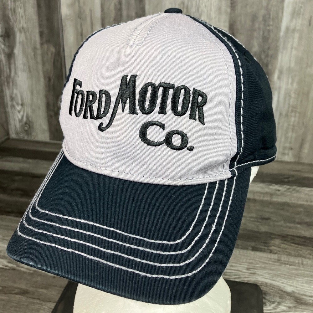 Ford Motor Co Navy Gray Embroidered Baseball Hat Open Road Brands Since 1903
